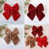 Christmas Butterfly Ribbon Ornament With Sequins For Holiday Decor