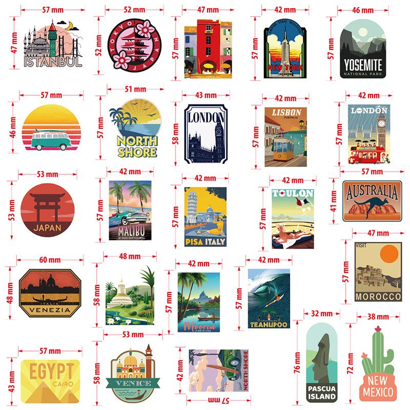 50PCS Summer Surfing Hawaii Sea Beach Stickers Vinyl Sticker Nostalgia Laptop Guitar Luggage Graffiti Motorcycle Stickers Decals