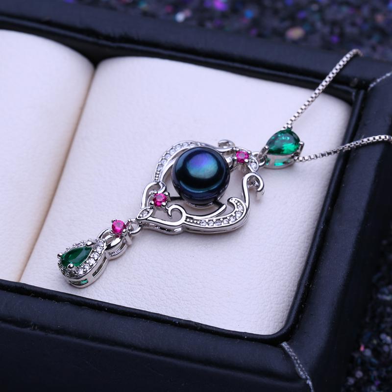 FENASYNatural Freshwater Cultured Pearl Necklaces For Women Gold Color Geometric Pendant Party Jewelry Birthday Gift
