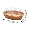 Versatile Imitation Rattan Wicker Basket with Acrylic Lid for Home Dining Table Storage Box Picnic Food Storage Plastic Basket #