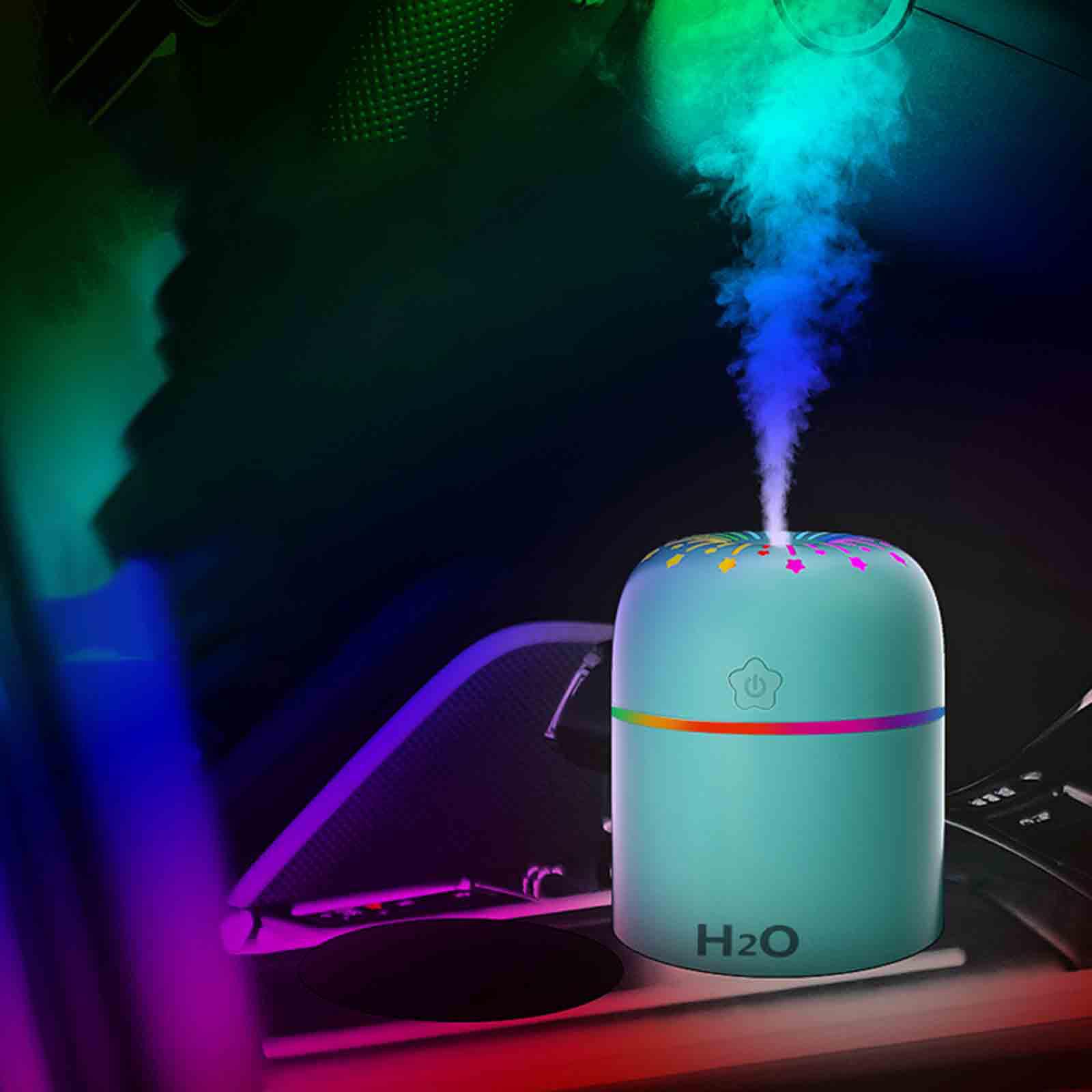 

300ml Portable USB Charging LED Night Light A-ir Humidifier One Size зелёный