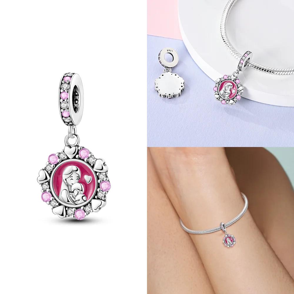 Exquisite Copper Original Red Heart Bicycle Love Couple Charms Beads Fit Bracelet Valentine'S Day Gift Women Jewelry Diy