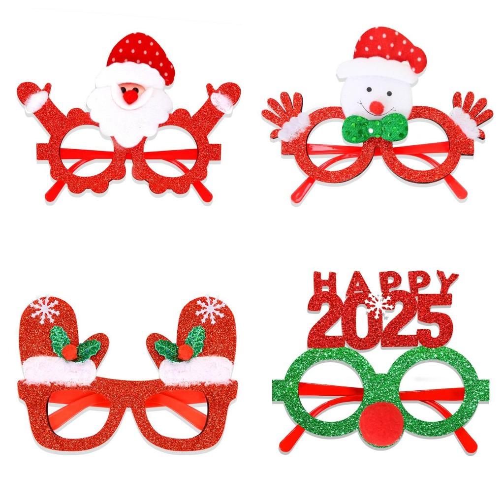 Christmas Santa Decoration Claus Snowman Glasses Adult Child Xmas Props Party