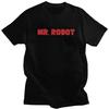 Модні Футболки з Логотипом Mr Robot для Чоловіків з Коротким Рукавом Футболка Хакер FSociety Повсякденні Футболки Великого Розміру Подарунок