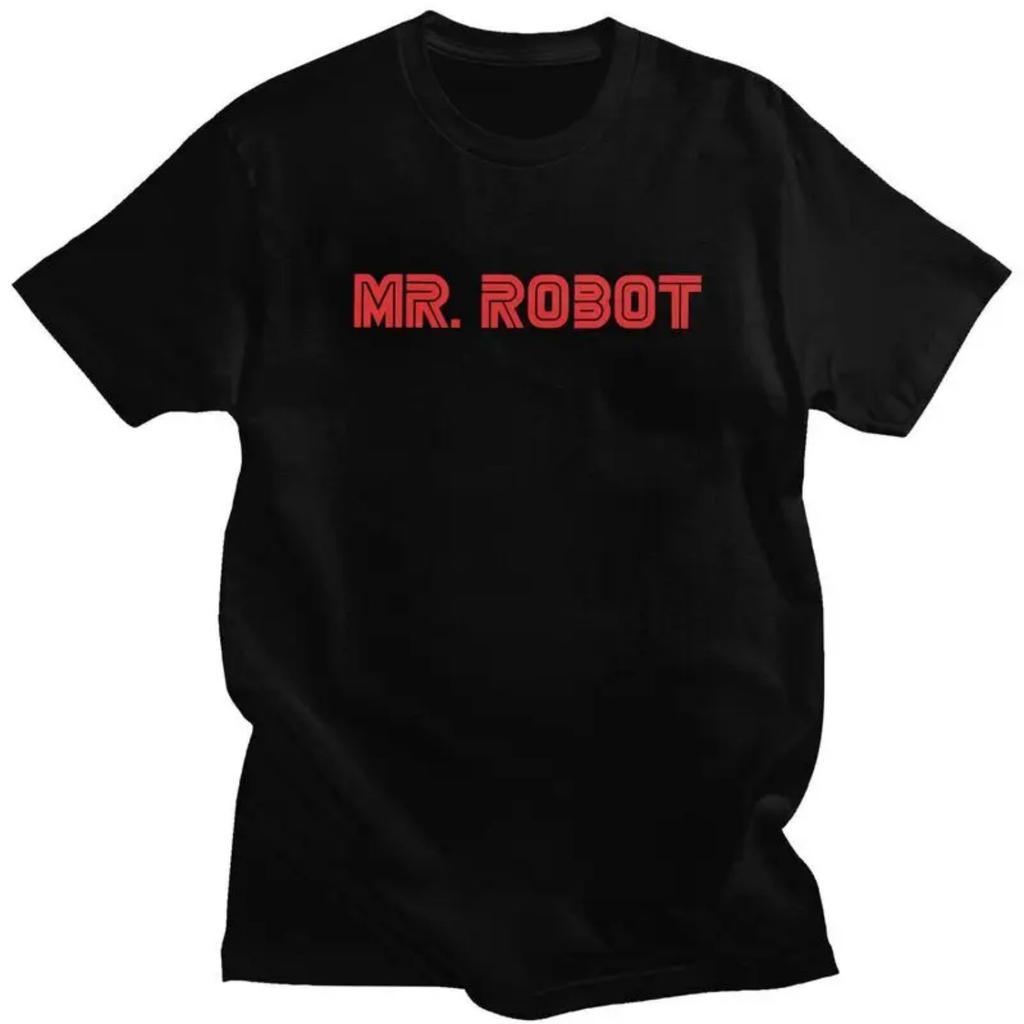 Módní trička s logem Mr Robot na míru pro muže s krátkým rukávem FSociety Hacker T-shirt Ležérní trička Oversized trička Dárek