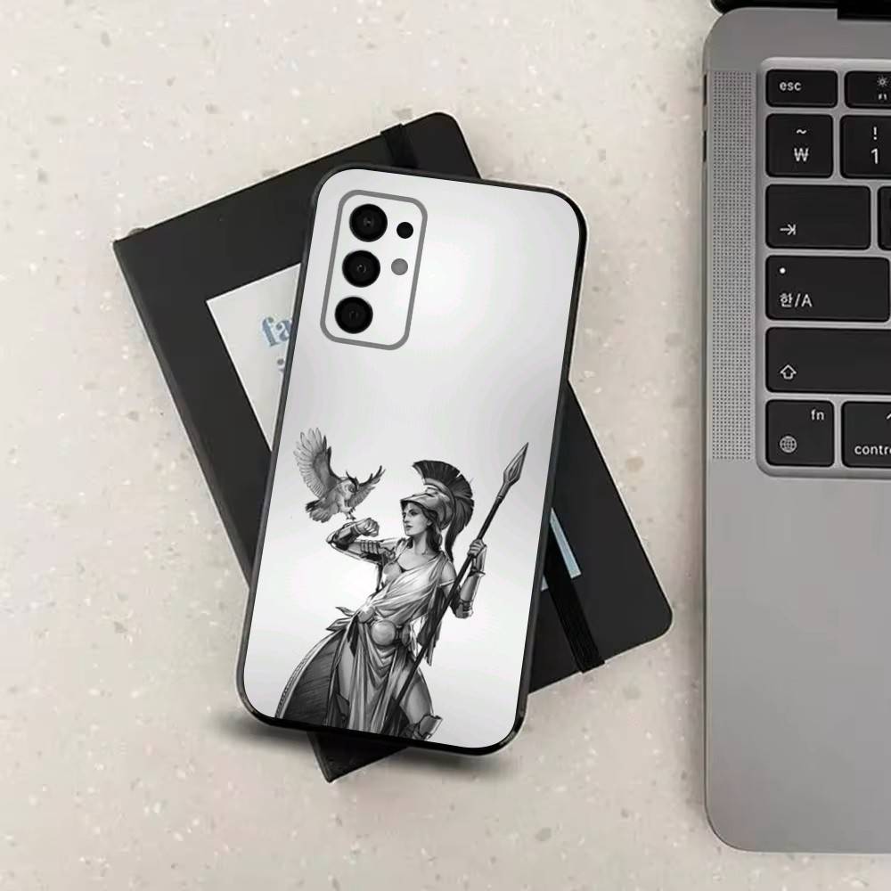 Greek Art Athena Mythology For Samsung Galaxy A53,31,52,72,41,22,73,32,71,Note,J7,8,9,5G Soft Black Silicone Phone Case