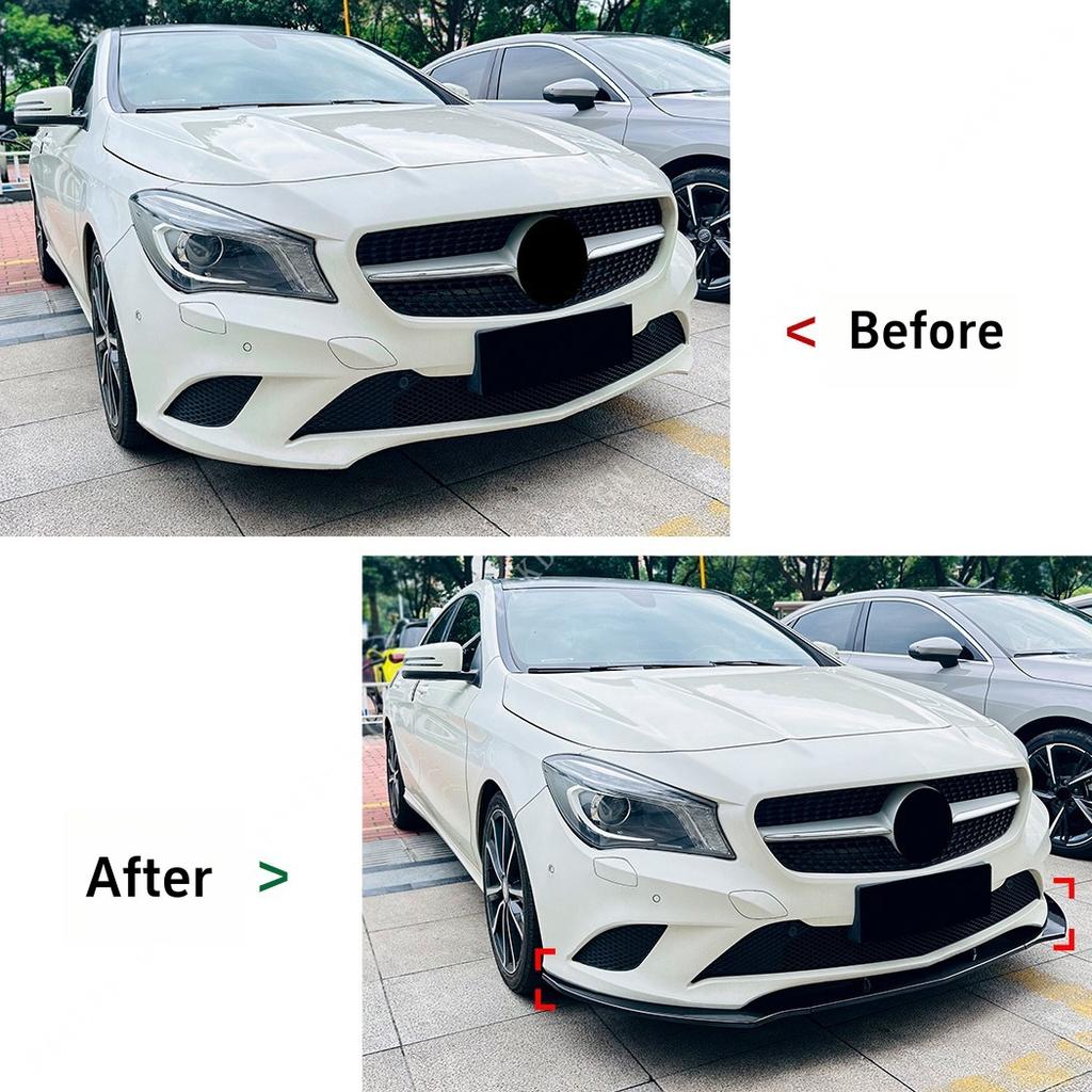 Para Mercedes Benz Clase CLA C117 CLA 200 220 180 2013-2015 Labio Divisor Spoiler Difusor Parachoques Delantero Accesorios BodyKit Tuning