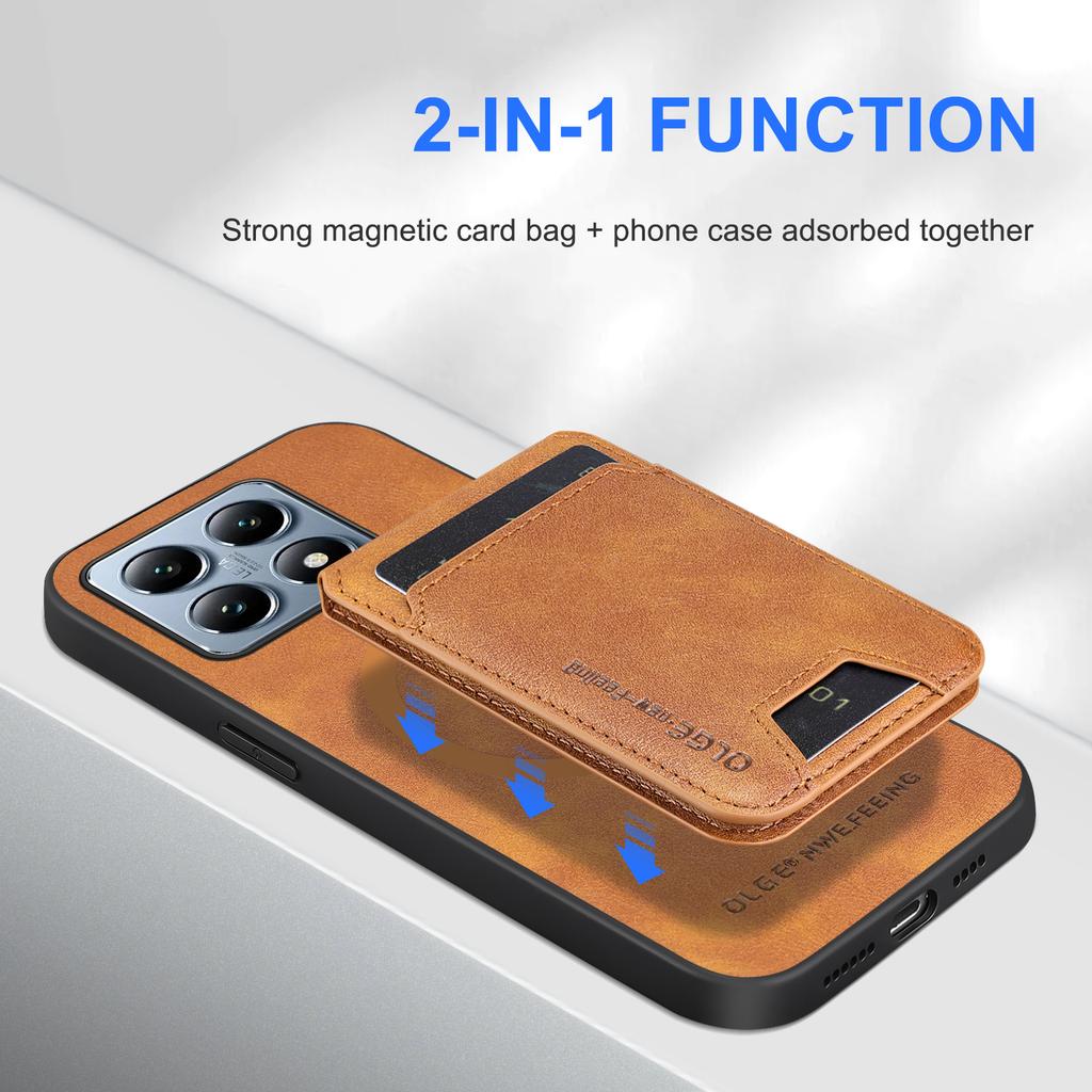 Wallet Card Holder Case for Xiaomi Mi 14T 13T 12T 11T Pro Magnetic Cover Leather for Mag-safe Stand Shell Soft Back Phone Fundas