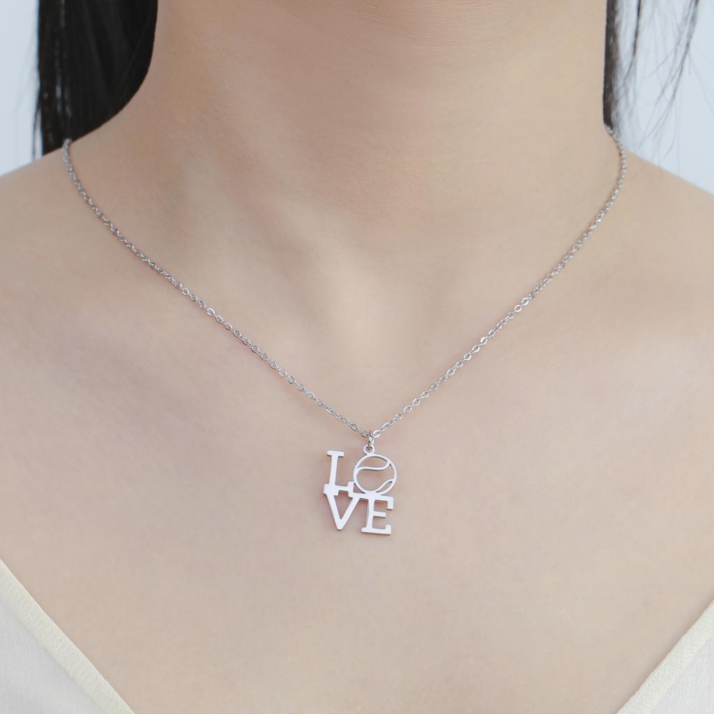 Baseball Love Pendant Couple Necklace Sport Stainless Steel Jewelry for Boyfriend Girlfriend Valentine's Day Gifts 2026 Trend