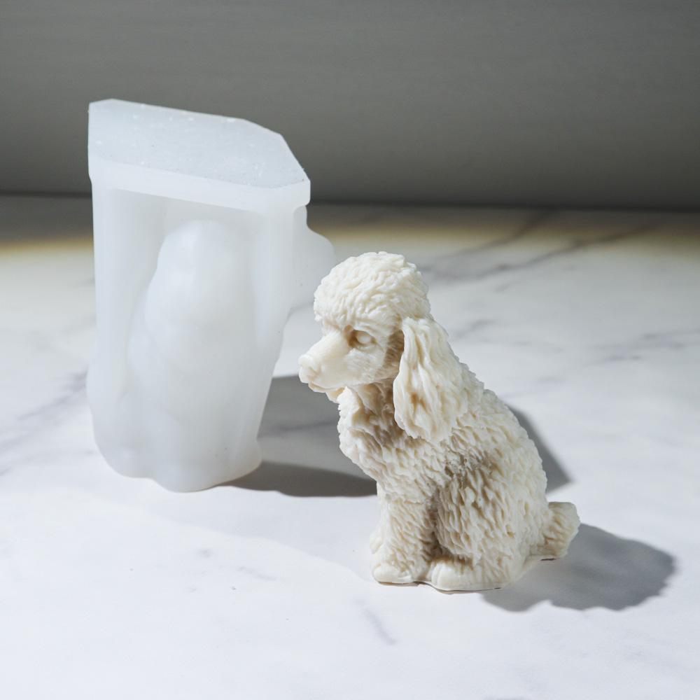 3D Cute Golden Teddy Candle Silicone Molds Handmade Poodle Dog Aromatherapy Gypsum Resin Mold DIY Dog Decoration Ornament Gift
