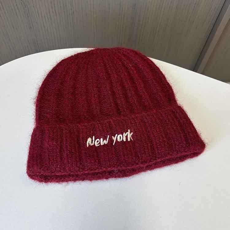 Ear Protection Cold Hat Simple Casual Men'S And Women'S Commuting Knitted Hat Embroidered Letter Warm Wool Hat