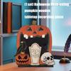 Handcrafted Scary Pumpkins Table Ornament Solid Wood Carving Halloween Home Festival Shelf Display