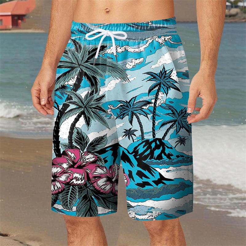 Summer Men's 3D Printed Beach Pants Fashion Versatile Trend Breathable Casual Vacation Style
