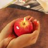 Red Apple-Shaped Smokeless Candle for Christmas Decor