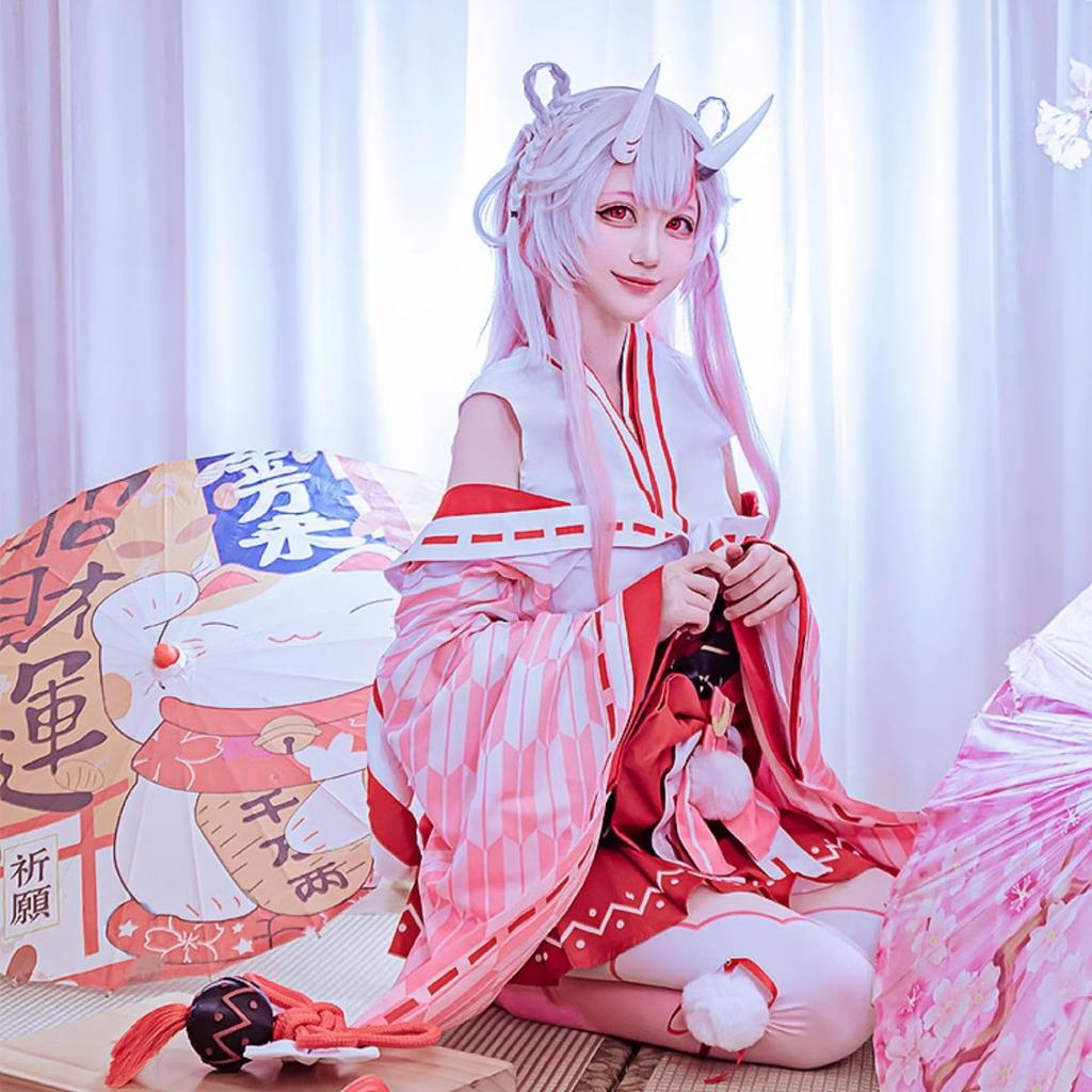 [Milky Time] Hololive Hyakki Ayame Cosplay Vtuber Halloween New Costume Shrine Maiden (M)