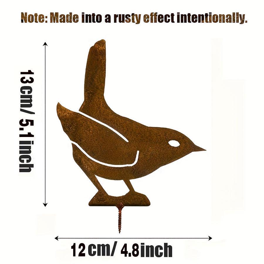 Rustic Metal Bird Silhouette Set: 4-Piece Outdoor Garden Courtyard Decoration