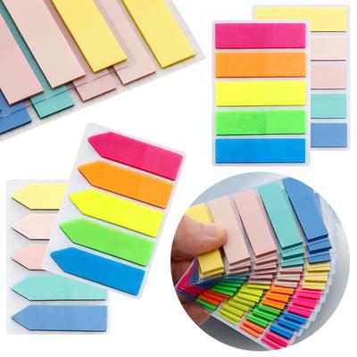 1Book PET Index Sticker Multiple Macaron/Morandi Color Flat/Arrow  Head Available Home Office School Marker Sticker Supplies ZYF