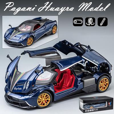 1/24 Scale Huayra Diecast Car Model Toy, Pull Back Toy Vehicle with Sound and Light for Kids Toddler Boys Girls Gift Collection