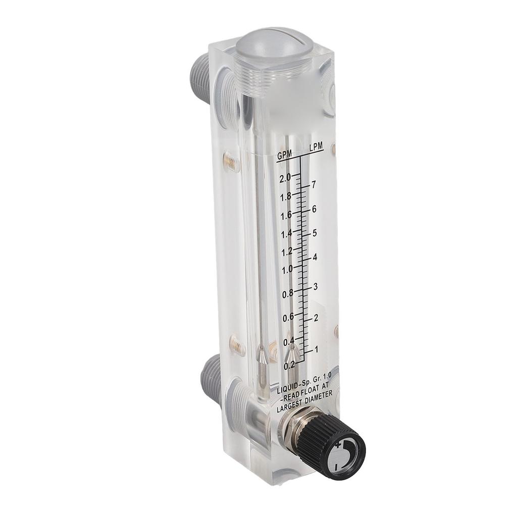 Panel Type Flow Meter 0.2‑2GPM Acrylic Liquid Flowmeter Tester for Measuring Control