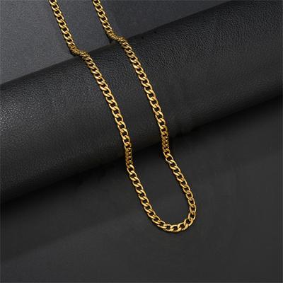 Hip Hop Curb Cuban Link Ketten 4mm Gold Silber Farbe Edelstahl Kette Halsketten Für Männer Frauen Vintage Schmuck Geschenk XL287-4