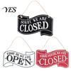 Open Closed Wood Sign Sign, with Lanyard, Retro Decorative Door Double-Sided Printed for Bars Cafes Wall Decor Old-fashioned