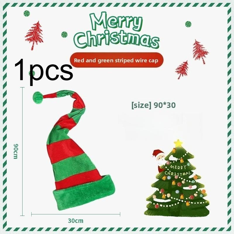 

1pcs Christmas Hat New Party Dress Up Christmas Gift Ornament Decoration Hat Christmas Gift 30x90cm зелёный
