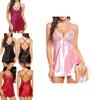 Sexy Women Lady Lace Sleepwear Satin Nightwear Lingerie Pajamas Suit Size Sxl
