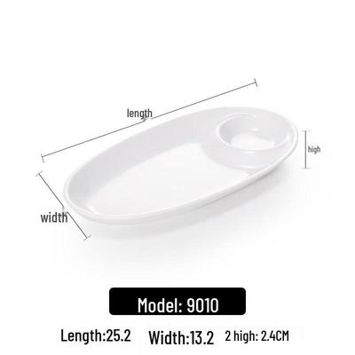 Japanese Style Melamine Double-Compartment Snack Plate