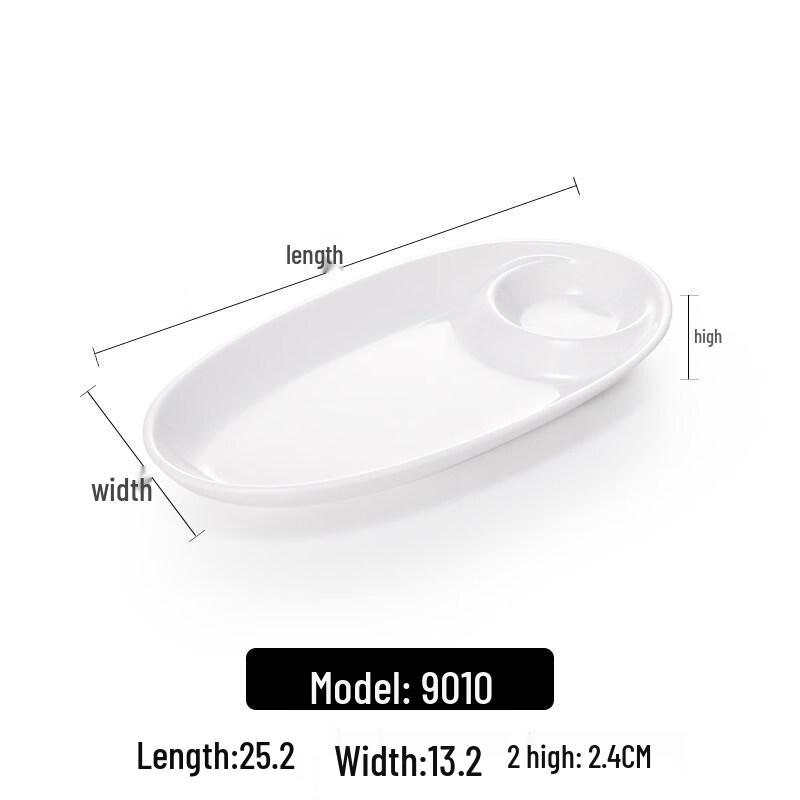 Japanese Style Melamine Double-Compartment Snack Plate