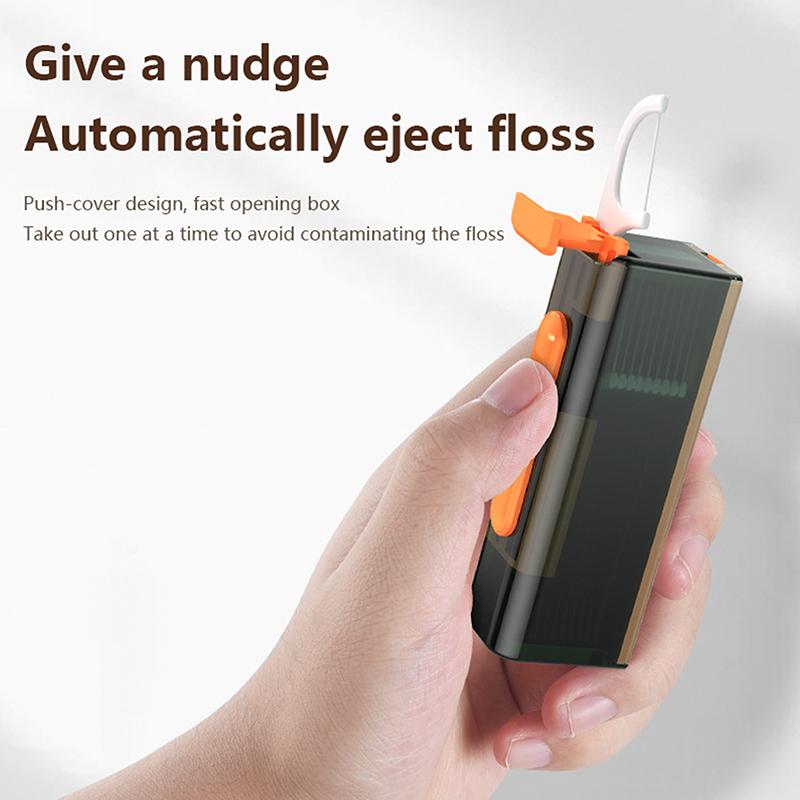 Dental Floss Dispenser Containing 10Pcs Floss Dental Floss Storage Box Auto Refillable Oral Hygiene Care Floss Pick