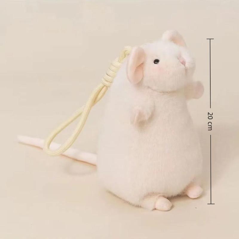 20cm Small Mouse Stuffed Animal Fluffy Rat Plush Doll Mini Pendant Keychain for Bag Ornament Party Favor