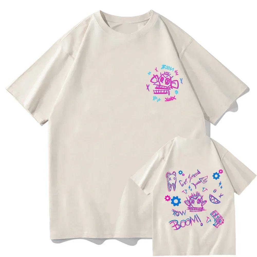 Arcane Jinx T Shirt Fashion Funny Cute Anime Bunny Monkey T-Shirt Unisex Summer Sport Jogging Short Sleeves Plus Size Loose soft