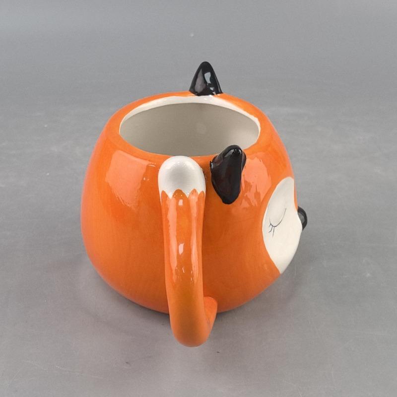 cute pet white cloud soil mug, ceramic cup cute fox cup cartoon milk cup animal water cup