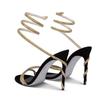 Fashion Eilyken Ankle Strap Open Toe Woman Sandals Design Sexy Crystal Rhinestone Thin High Heels Fashion Pumps Party Prom Shoes