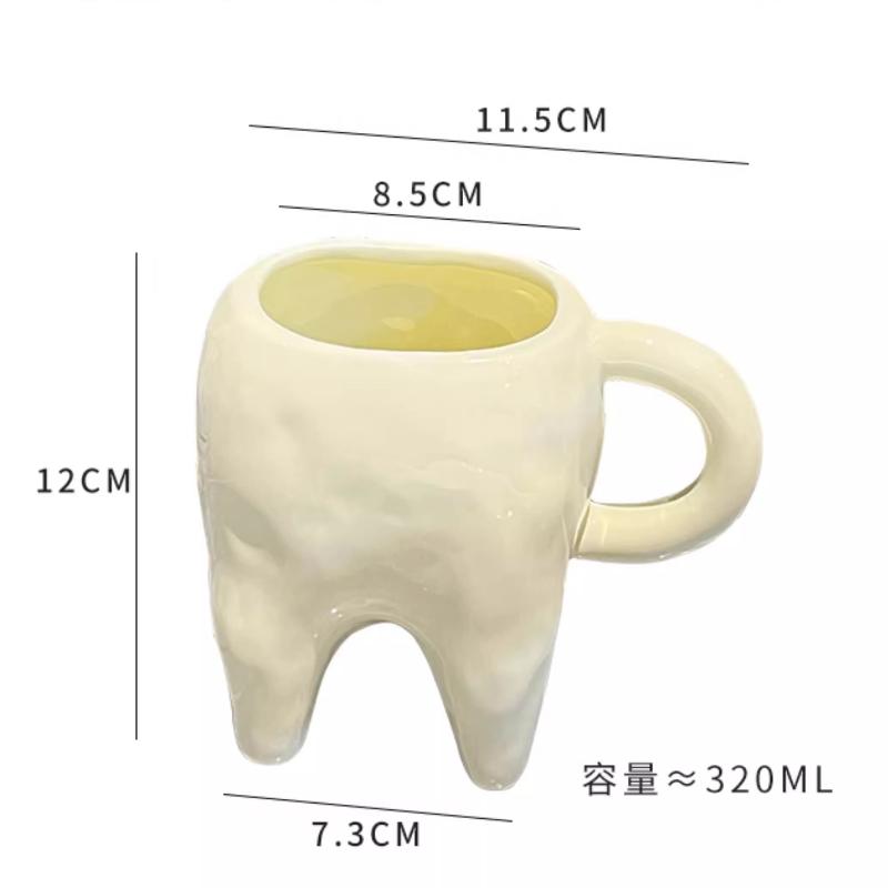 

1pc Ceramic Dental Mouthwash Cup, Cartoon Teeth Brushing Cup, Surprise Home Gifts, Cute Toiletry Cup, Bathroom Accessories