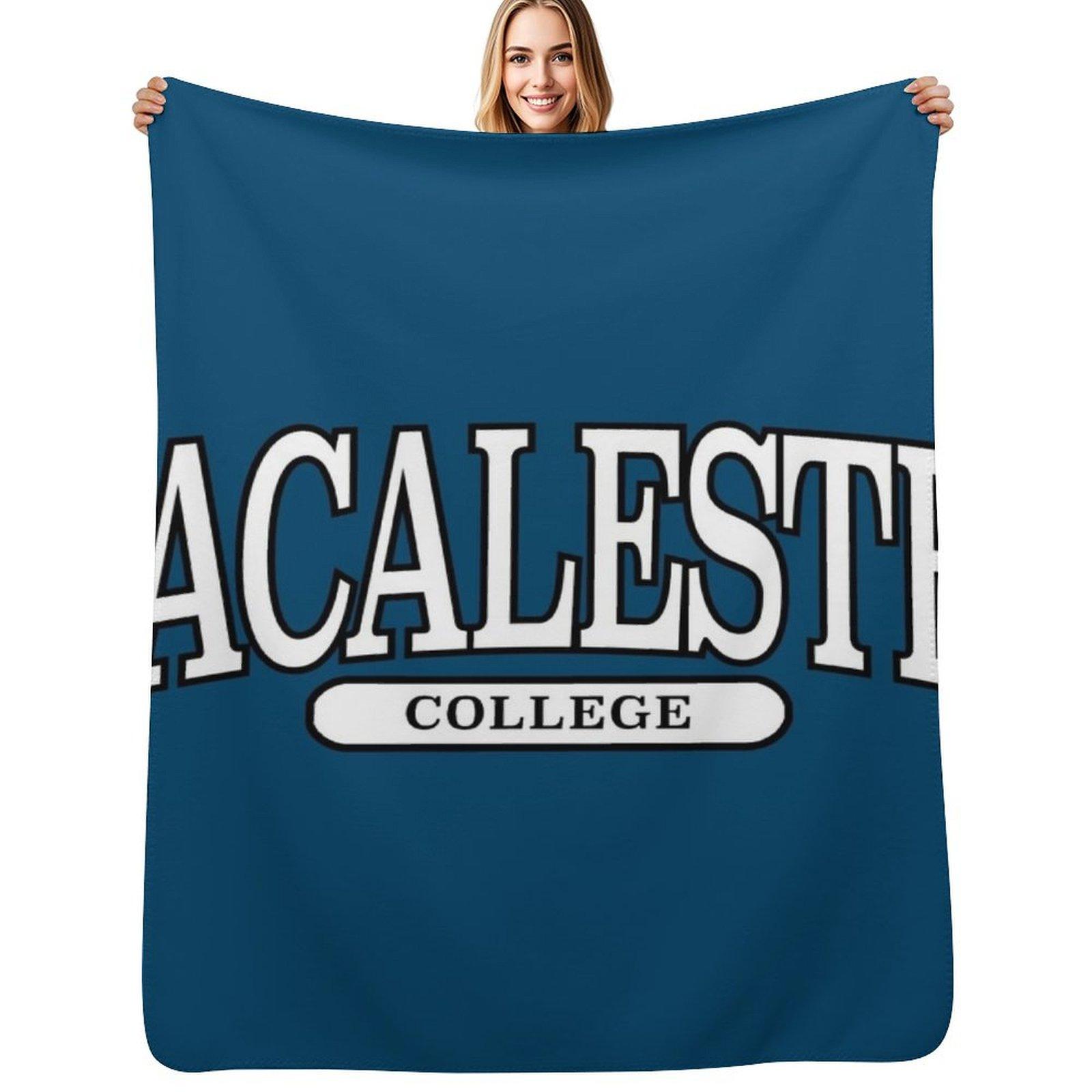 macalester college - serif font curved Throw Blanket Stylish Warm Blanket for Living Room Bedroom Size: 75*100cm, Weight: 230 GSM