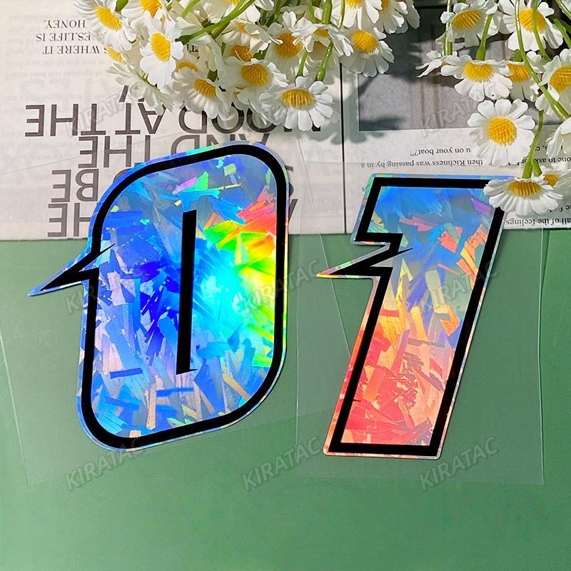 1PC 0to9 Arabic Numerals Holographic Carbon Motorcycle Stickers Waterproof for Motorbike Fairing Fuel Tank Scooter Vinyl Decals