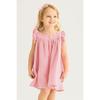 Girl Girl Pink Color Wide Square Neckline Dress