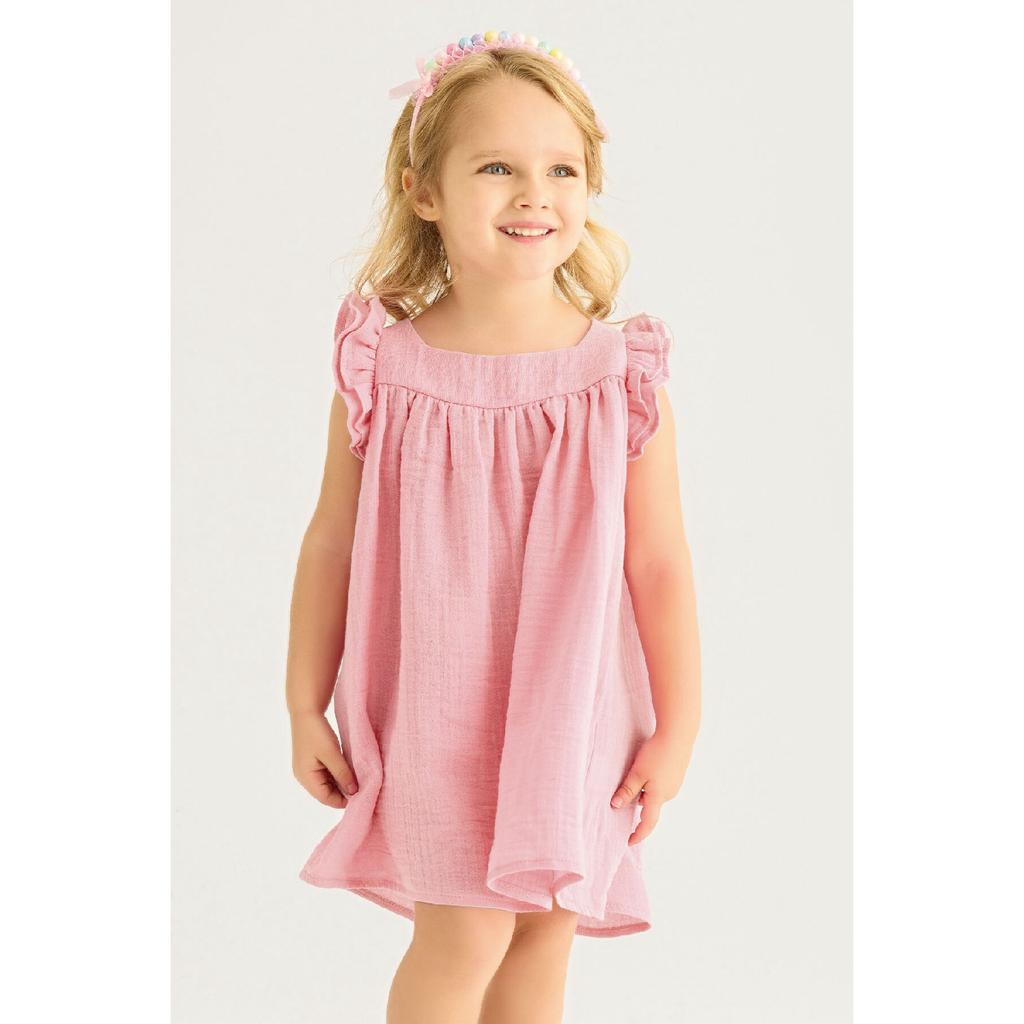 Fata Fata Culoare Roz Rochie Lat Patrat Decolteu