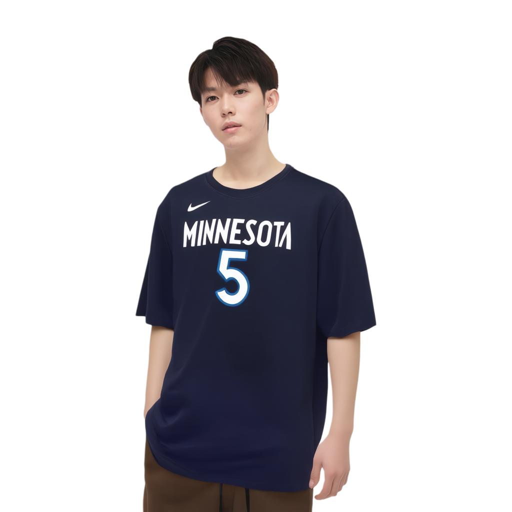 Nike Minnesota Timberwolves American Letter And Number Print Casual Sports Crew Neck Short Sleeve T-Shirt Men T-Shirt Navy-Blue DR6387-425