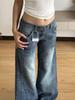 Übergröße Amerikanische Scharfe Mädchen Weite Beine Jeans - Neue Herbst Schlankmachende Gerade Hosen