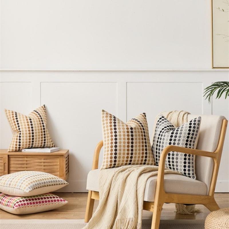 1Pc Modern Nordic Polka Dot Throw Pillow Cover Lightweight Luxury Woven Cushion for Living Room Cojines Decorativos Para Sofá