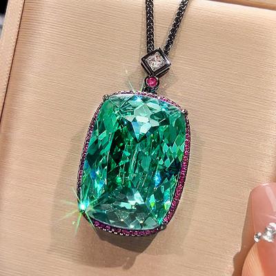 Jewelry Simulation Para Green Vintage Pendant Necklace Main Stone 20 * 28