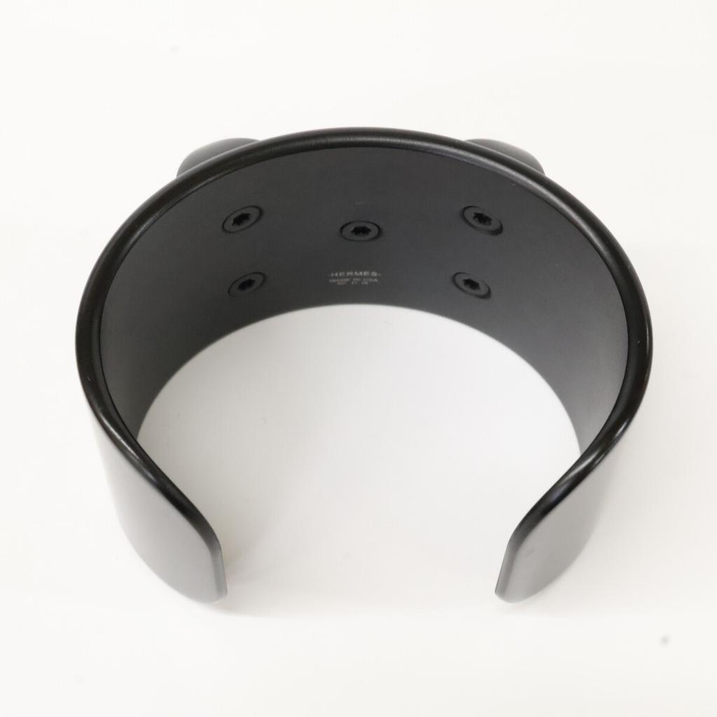 HERMES Excellent condition aluminum Collier de Sian Medor bracelet Bangle blackUsed