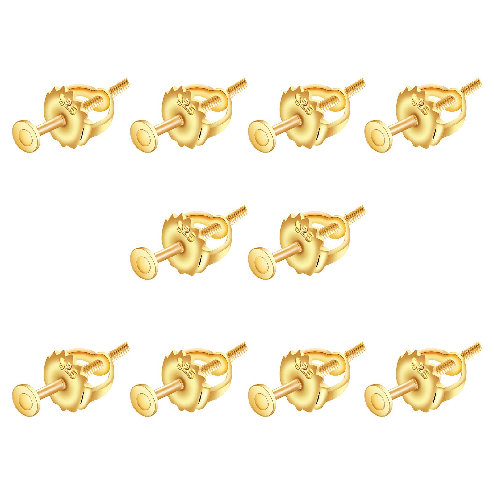 

Набор из 10 надежных закручивающихся застежек для серег, удобные фиксаторы-заглушки для серег, прочные поддерживающие застежки для активных людей золотой