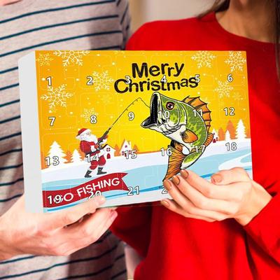 Advent Fishing Calendar 2025 Christmas 24-Day Fish Bait 2025 Christmas Advent Fish Lure Calendar For Boys Boyfriend Husband