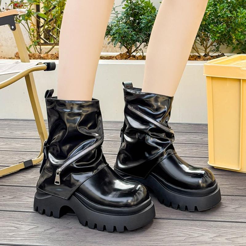 

New Woman Ankle Boots Platform Shoes Trend High Chelsea Boots Designer Winter Party Luxury Retro Woman Botas Mujer 40
