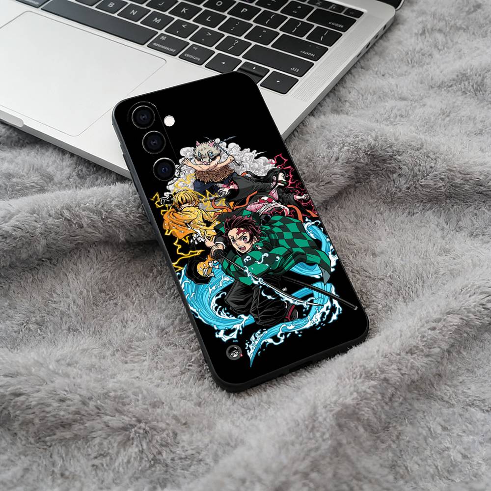 

D-S-Demon Slaye Soft Silicone phone Case for Samsung Galaxy A73/A71/A72/A70/A53/A52/A51 - Black Samsung a514g
