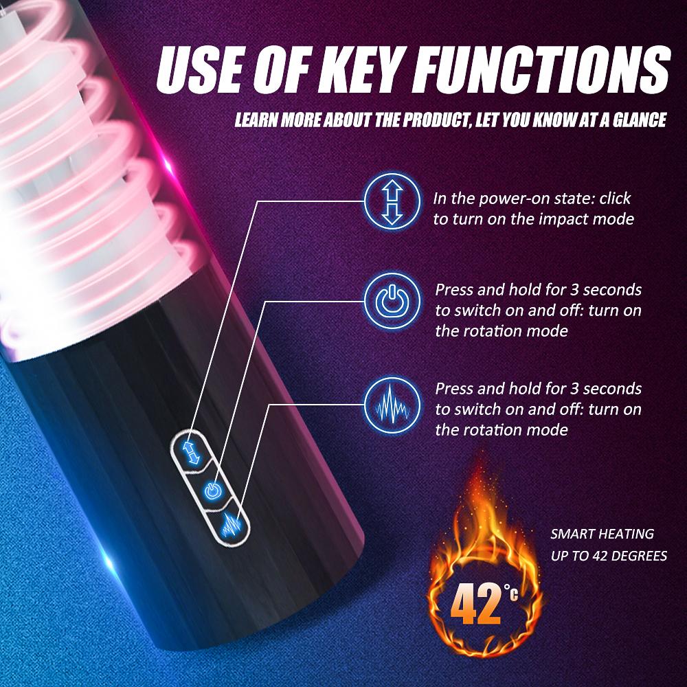 Male Masturbator Automatic With Powerful Vibrating & Thrusting Blowjob Sucking Masturbation Stroker Real Vaginal Sex Toy For Men