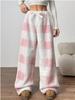 Winter Loose Casual Plaid Pants New Thick Fleece Warm Trousers